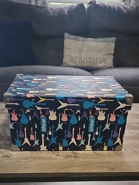 Colorful Guitar Print Storage Box